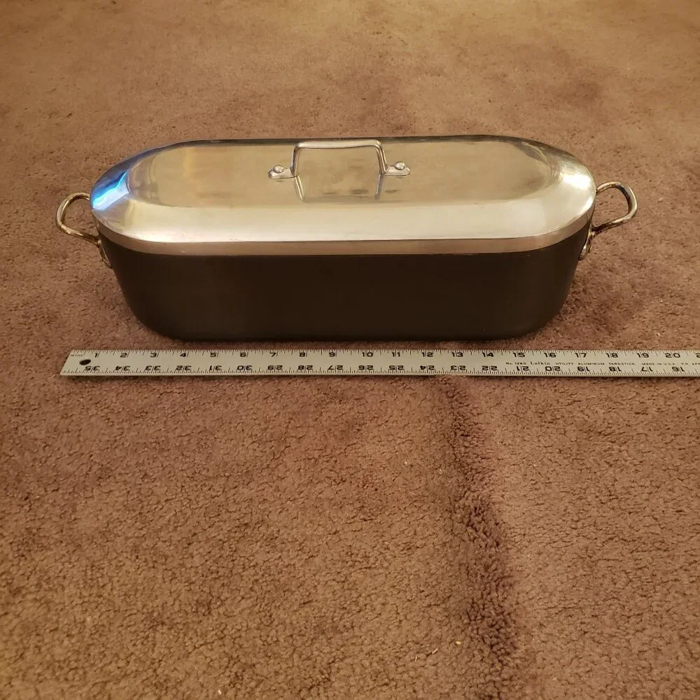 Vintage Magnalite GHC Fish Poacher Trivet Rack & Lid